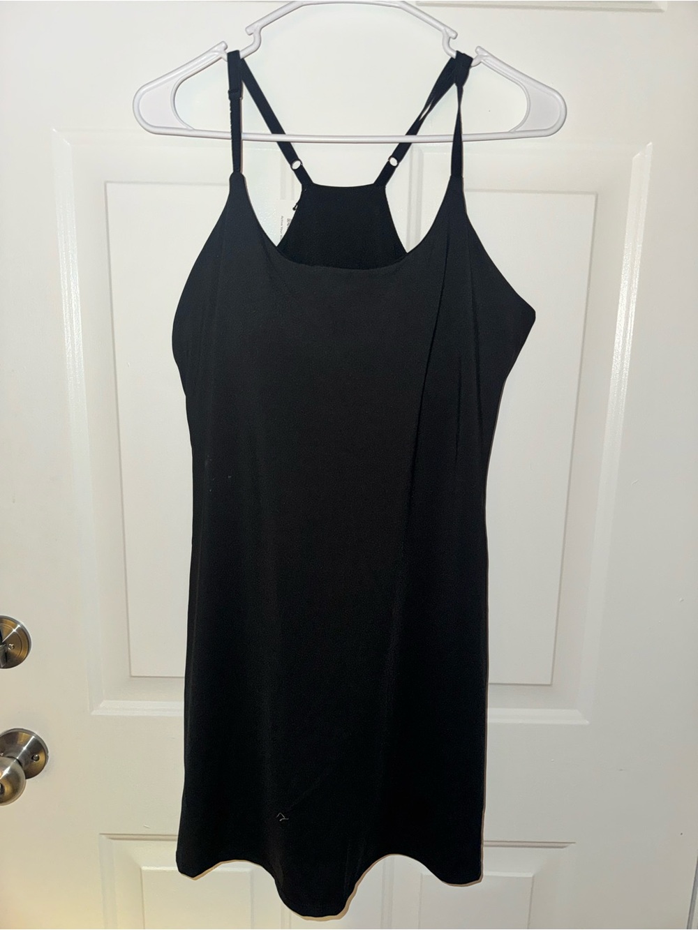Black Mini Slip Dress with Adjustable Racerback Straps